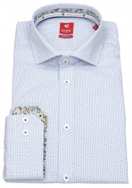 Pure Hemd - Slim Fit - Print - weiß / blau