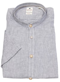 Pure Kurzarmhemd - Slim Fit - Stehkragen - Leinen - grau - ohne OVP