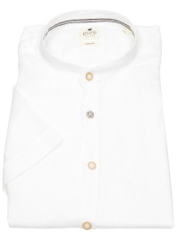 Pure Kurzarmhemd - Slim Fit - Stehkragen - Leinen - weiß - ohne OVP