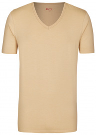 Pure T-Shirt - Slim Fit - V-Ausschnitt - caramel
