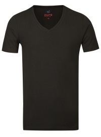 Pure T-Shirt - Slim Fit - V-Ausschnitt - schwarz - ohne OVP