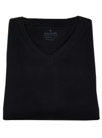 Ragman T-Shirt Doppelpack - V-Ausschnitt - schwarz - ohne OVP
