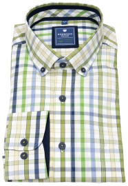 Redmond Hemd - Comfort Fit - Button Down Kragen - Bio Baumwolle - kariert - mehrfarbig