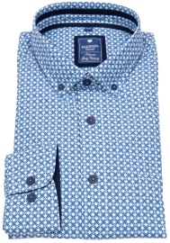 Redmond Hemd - Comfort Fit - Button Down Kragen - blau / weiß - ohne OVP