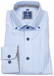 Redmond Hemd - Comfort Fit - Button Down Kragen - Casual - hellblau