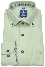Redmond Hemd - Comfort Fit - Button Down Kragen - Casual - Kontrastknöpfe - grün