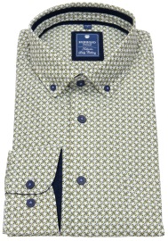 Redmond Hemd - Comfort Fit - Button Down Kragen - gelb / blau  / weiß