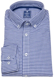 Redmond Hemd - Comfort Fit - Button Down Kragen - kariert - blau / weiß