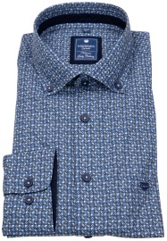Redmond Hemd - Comfort Fit - Button Down Kragen - Print - blau