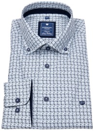 Redmond Hemd - Comfort Fit - Button Down Kragen - Print - hellblau / blau