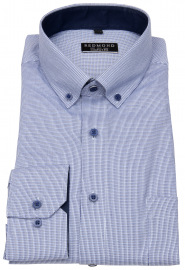 Redmond Hemd - Comfort Fit - Button Down Kragen - Struktur - blau