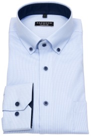 Redmond Hemd - Comfort Fit - Button Down Kragen - Struktur - hellblau - ohne OVP