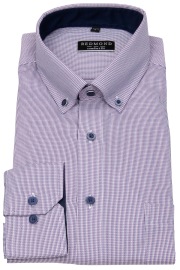 Redmond Hemd - Comfort Fit - Button Down Kragen - Struktur - rosé