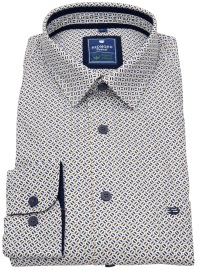 Redmond Hemd - Comfort Fit - Casual - Bio Baumwolle - Print - blau / braun