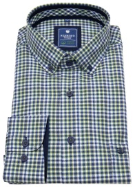 Redmond Hemd - Comfort Fit - Casual - Button Down - Bio Baumwolle - kariert - grün