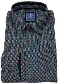 Redmond Shirt - Comfort Fit - Kent Collar - Bio Baumwolle - Black / Blue