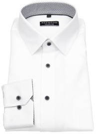 Redmond Shirt - Comfort Fit - Kent Collar - Twill - Contrast Buttons - White