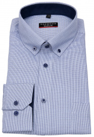 Redmond Hemd - Modern Fit - Button Down Kragen - Struktur - blau