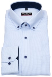 Redmond Hemd - Modern Fit - Button Down Kragen - Struktur - hellblau
