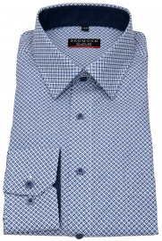 Redmond Hemd - Modern Fit - Print - blau / weiß
