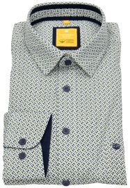 Redmond Hemd - Modern Fit - Print - Kontrastknöpfe - Bio Baumwolle - grün - ohne OVP