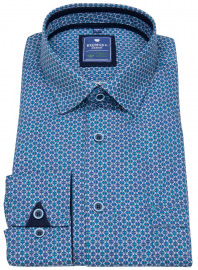 Redmond Hemd - Regular Fit - Bio Baumwolle - blau / weiß