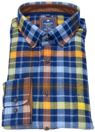 Redmond Hemd - Regular Fit - Button Down - Flanell - kariert - mehrfarbig