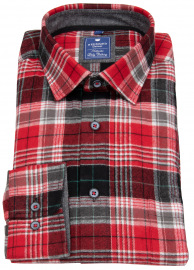 Redmond Hemd - Regular Fit - kariert - rot / schwarz