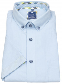 Redmond Kurzarmhemd - Casual Fit - Button Down Kragen - Oxford - hellblau