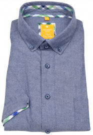 Redmond Kurzarmhemd - Casual Modern Fit - Button Down Kragen - Oxford - blau
