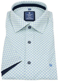 Redmond Kurzarmhemd - Comfort Fit - blau / grün