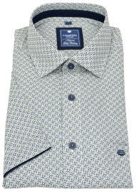 Redmond Kurzarmhemd - Comfort Fit - blau / grün