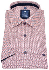 Redmond Kurzarmhemd - Comfort Fit - blau / rot