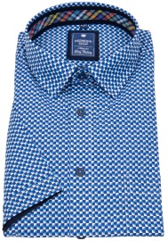 Redmond Kurzarmhemd - Comfort Fit - blau / weiß - ohne OVP