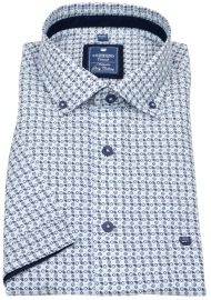 Redmond Kurzarmhemd - Comfort Fit - Button Down Kragen - blau / hellblau