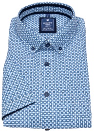 Redmond Kurzarmhemd - Comfort Fit - Button Down Kragen - blau / weiß - ohne OVP