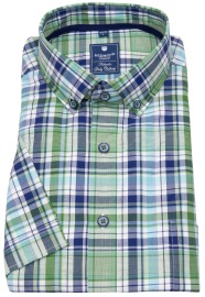 Redmond Kurzarmhemd - Comfort Fit - Button Down Kragen - kariert - grün