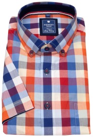 Redmond Short Sleeve Shirt - Comfort Fit - Button Down Collar - Checked - Multicolored