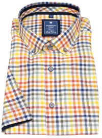 Redmond Kurzarmhemd - Comfort Fit - Button Down Kragen - kariert - mehrfarbig