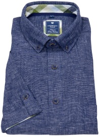 Redmond Kurzarmhemd - Comfort Fit - Button Down Kragen - Leinen - dunkelblau - ohne OVP