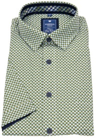 Redmond Kurzarmhemd - Comfort Fit - grün / hellblau / weiß - ohne OVP