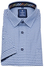 Redmond Short Sleeve Shirt - Comfort Fit - Light Blue / Dark Blue / White