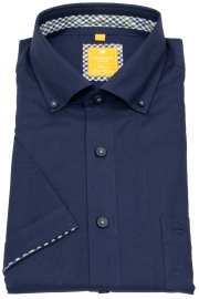 Redmond Kurzarmhemd - Modern Fit - Button Down Kragen - Oxford - blau