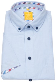 Redmond Kurzarmhemd - Modern Fit - Button Down Kragen - Oxford - hellblau