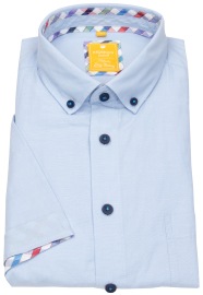 Redmond Short Sleeve Shirt - Modern Fit - Button Down Collar - Oxford - Light Blue - w/o OP