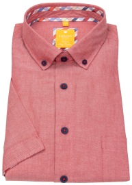Redmond Kurzarmhemd - Modern Fit - Button Down Kragen - Oxford - rot