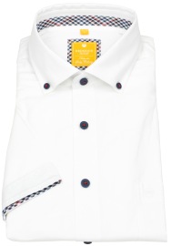 Redmond Kurzarmhemd - Modern Fit - Button Down Kragen - Oxford - weiß