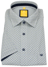 Redmond Kurzarmhemd - Modern Fit - Print - blau / grün