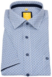 Redmond Kurzarmhemd - Modern Fit - Print - blau / hellblau