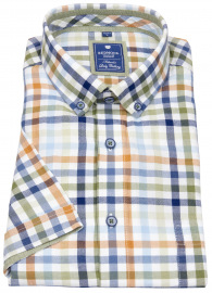 Redmond Kurzarmhemd - Regular Fit - Button Down Kragen - kariert - mehrfarbig